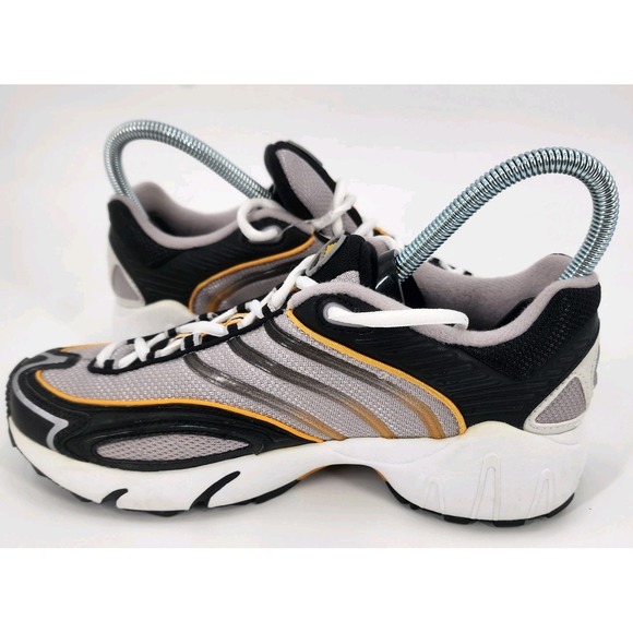 RARE VINTAGE ADIDAS TORSION SNEAKERS WOMENS SIZE 6 BLACK GRAY GOLD Y2K 2000S - Picture 8 of 14